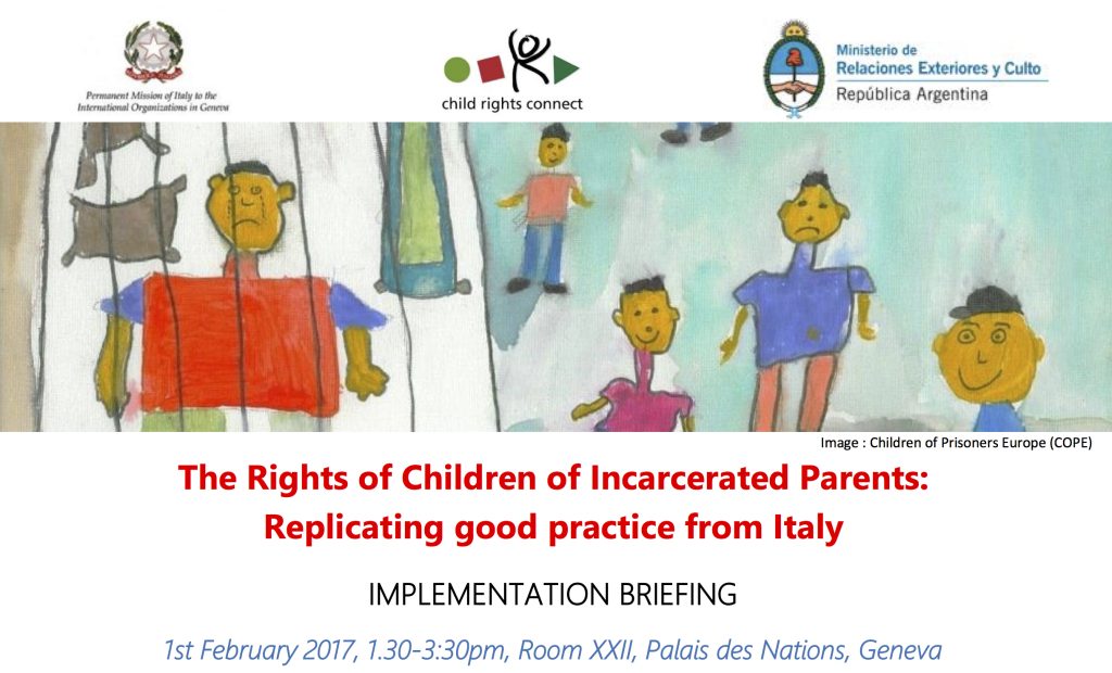 Invitation for Implementation Briefing 1 February - Rights of Children of Incarcerated Parents